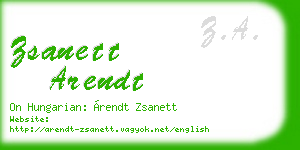zsanett arendt business card